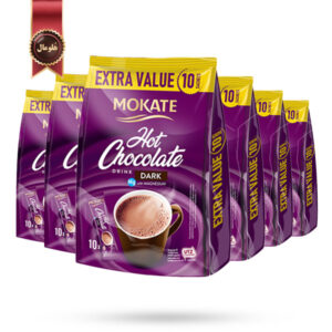 6 بسته هات چاکلت موکاته Mokate Hot Chocolate مدل دارک Dark پک 10 ساشه ای
