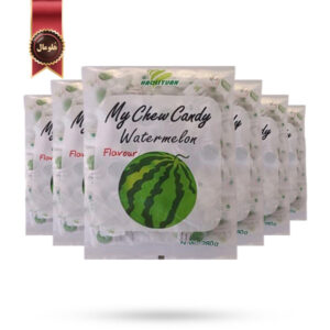 6 بسته تافی جویدنی هاولی‌یوان Haoliyuan مدل هندوانه مای چویی کندی My Chew Candy Watermelon وزن 280 گرم