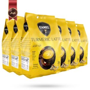 6 بسته چای کرک کمل camel مدل لاته زردچوبه Turmeric Latte وزن 500 گرم
