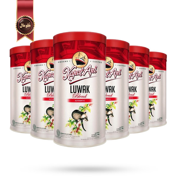 6 عدد پودر قهوه کاپال آپی Kapal Api مدل لواک بلند Luwak Blend وزن 200 گرم