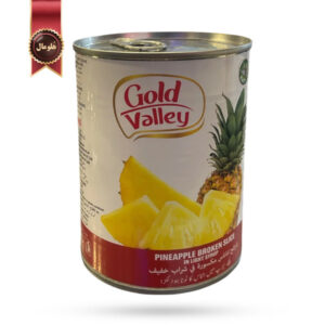 کمپوت گلد والی Gold Valley مدل تکه شکسته آناناس Pineapple Broken Slice وزن 565 گرم