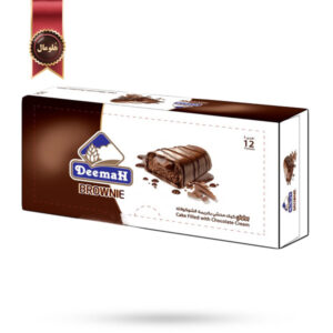 12 عدد کیک براونی دیمه Deemah مدل پر شده با کرم شکلاتی Filled With Chocolate Cream وزن 37 گرم