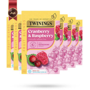 6 بسته دمنوش توینینگز Twinings مدل کرن‌ بری و تمشک Cranberry & Raspberry پک 20 تایی