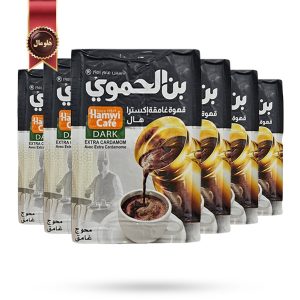 6 بسته قهوه عربی حموی Hamwi مدل دارک با هل Dark Extra Cardamom وزن 200 گرم (اورجینال)