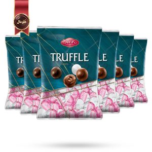6 بسته شکلات پذیرایی گرد ای بی کی ABK مدل ترافل با طعم توت‌ فرنگی Truffle strawberry وزن 1 کیلویی