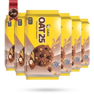 6 بسته بیسکوییت اوت جولیز Julie's Oat 25 مدل شکلات فندق Chocolate Hazelnut پک 8 عددی (اورجینال)