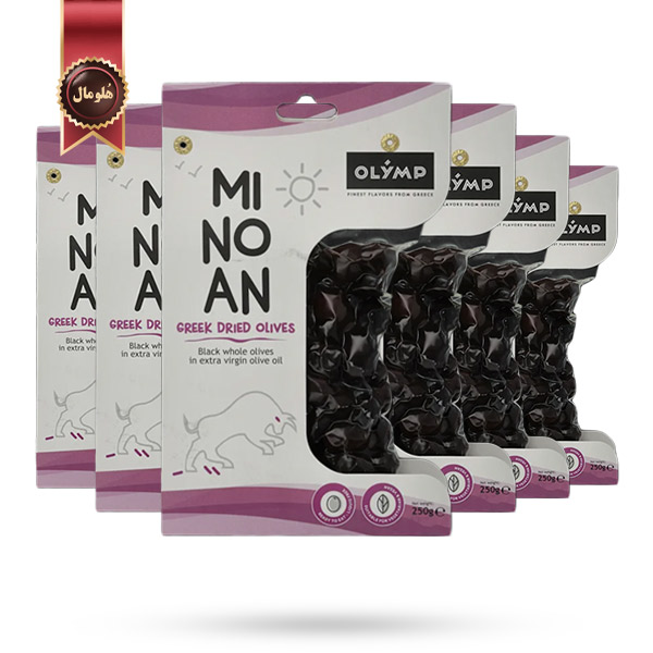 6 بسته زیتون خشک اولیمپ OLYMP مدل مینوان MINOAN وزن 250 گرم