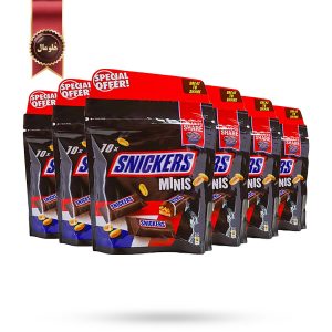 6 بسته شکلات مینی اسنیکرز Snickers وزن 180 گرم پک 2 تایی (اورجینال)