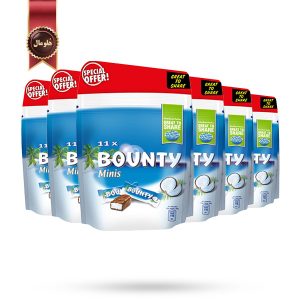 6 بسته شکلات مینی نارگیلی بونتی Bounty وزن 275 گرم پک 2 تایی (اورجینال)