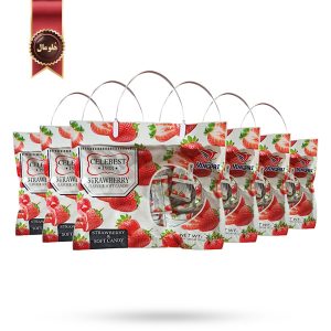 6 بسته آبنبات نرم هوپی Hoopie مدل طعم توت‌ فرنگی Strawberry وزن 350 گرم (اورجینال)