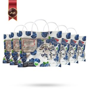 6 بسته آبنبات نرم هوپی Hoopie مدل طعم بلوبری Blueberry وزن 350 گرم (اورجینال)