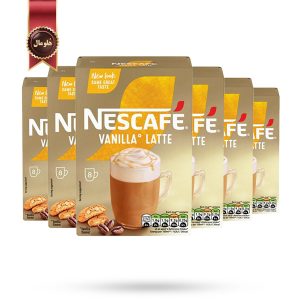 6 بسته کافی میکس نسکافه Nescafe مدل لاته وانیلی Vanilla Latte پک 8 ساشه ای (اورجینال)