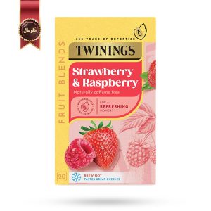 دمنوش توینینگز Twinings مدل توت‌ فرنگی و تمشک Strawberry & Raspberry پک 20 تایی