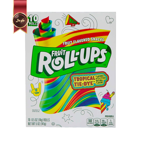 رول‌ آپس میوه‌ای بتی کراکر Betty Crocker Roll-Ups طعم استوایی Tropical Tie-Dye پک 10 عددی وزن 141 گرم