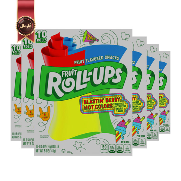 6 بسته رول‌ آپس میوه‌ای بتی کراکر Betty Crocker Roll-Ups طعم توتی Berry پک 10 عددی وزن 141 گرم