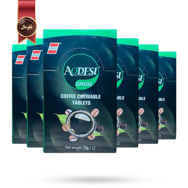 6 بسته قرص خوشبو کننده دهان آودسی Aodesi مدل با طعم اسپرسو Espresso پک 12 تایی