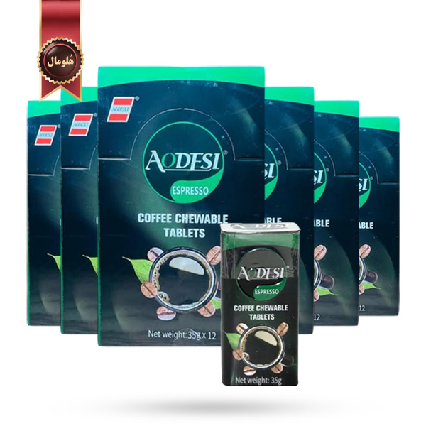 6 بسته قرص خوشبو کننده دهان آودسی Aodesi مدل با طعم اسپرسو Espresso پک 12 تایی