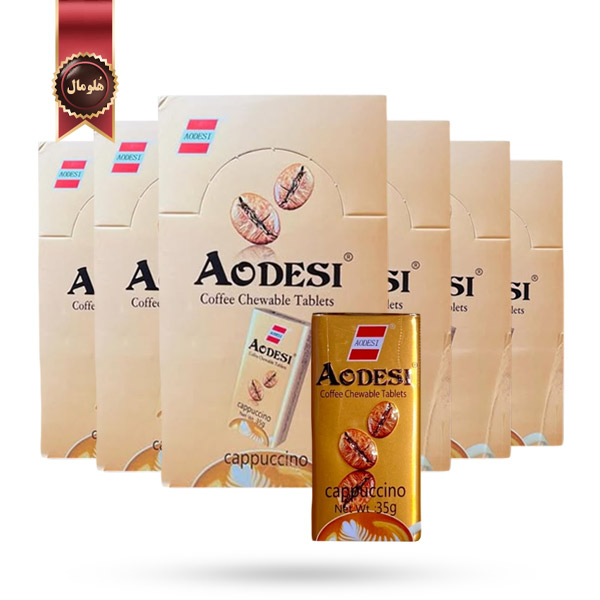 6 بسته قرص خوشبو کننده دهان آودسی Aodesi مدل با طعم کاپوچینو Cappuccino پک 12 تایی