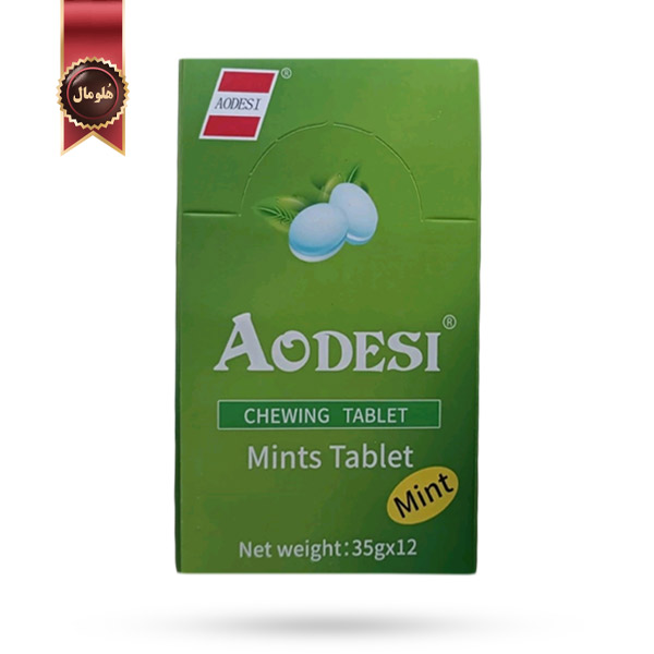 قرص خوشبو کننده دهان آودسی Aodesi مدل با طعم نعنا Mint پک 12 تایی