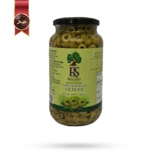 زیتون سبز اسلایس شده آر اس RS Green sliced olives وزن 450 گرم (اورجینال)