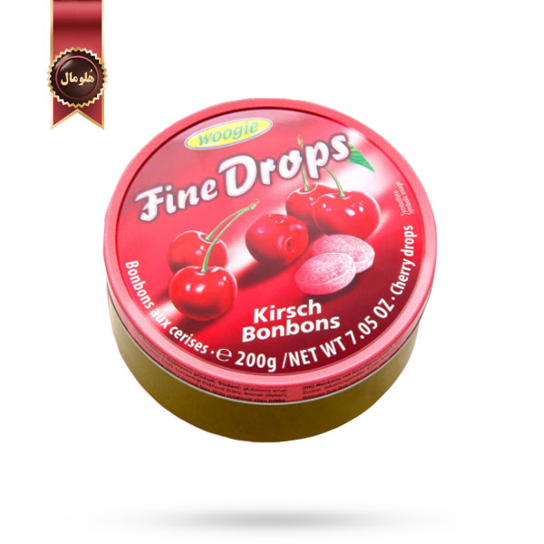 آبنبات ووگی Woogie Fine Drops مدل با طعم گیلاس Cherry وزن 200 گرم