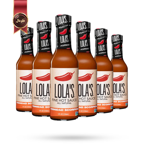 6 عدد سس تند لولاز Lola's Hot Sauce مدل ترینیداد اسکورپین Trinidad Scorpion حجم 150 میلی لیتر (اورجینال)