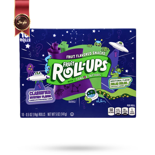 رول میوه ای فروت رول‌ آپس Fruit Roll-Ups مدل طعم‌های فضایی Alien Encounters پک 10 عددی وزن 141 گرم