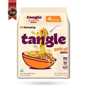 نودل تانگل سامیانگ samyang Tangle مدل روغن سیر تانگل Garlic Oil وزن 100 گرم پک 4 تایی