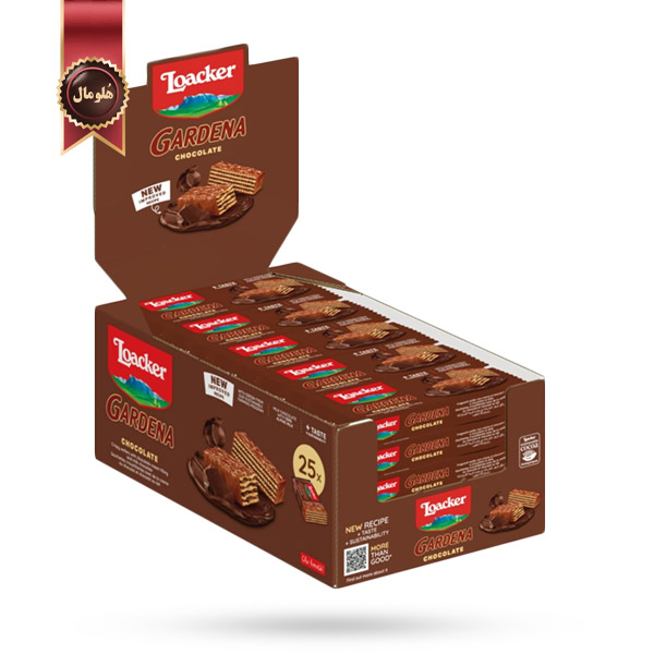 ویفر لوکر Loacker مدل گاردنا شکلاتی Gardena Chocolate پک 25 عددی