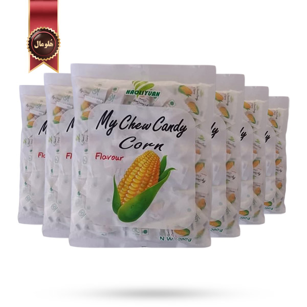 6 بسته تافی جویدنی هاولی‌یوان Haoliyuan مدل ذرت شیرین مای چویی کندی My Chew Candy corn وزن 280 گرم