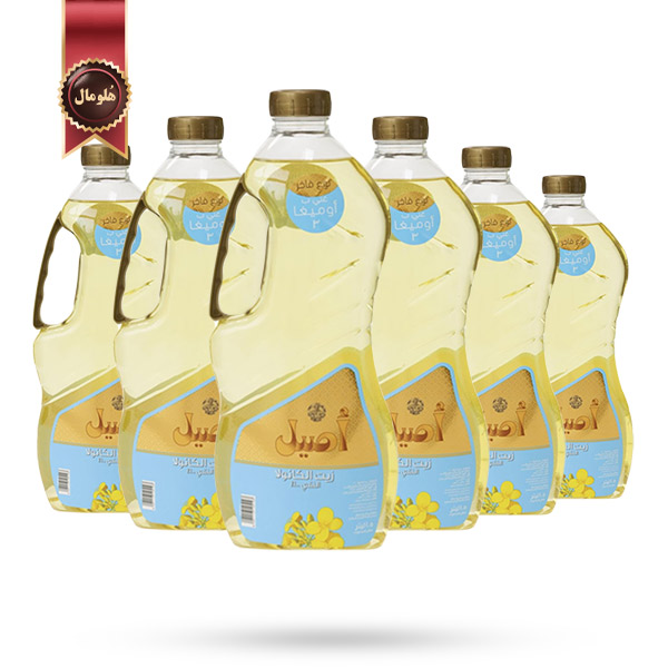 6 عدد روغن مایع گیاهی اصیل aseel مدل کانولا Canola Oil حجم 1500 میلی‌ لیتر