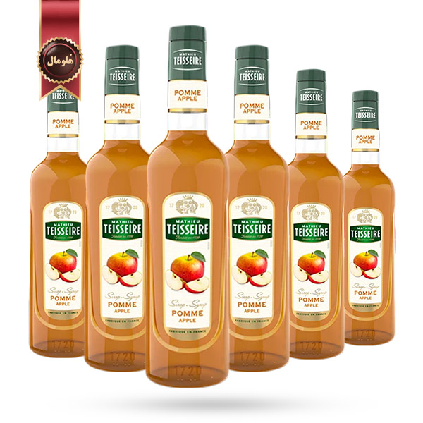 6 عدد سیروپ تیزر Teisseire Syrup مدل سیب apple وزن 700 گرم
