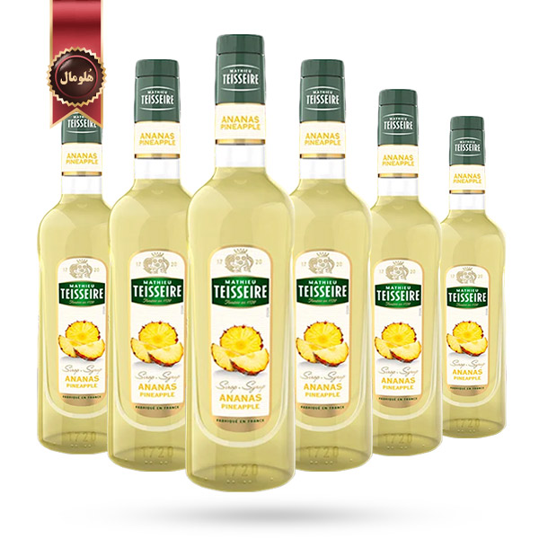 6 عدد سیروپ تیزر Teisseire Syrup مدل آناناس Pineapple وزن 700 گرم