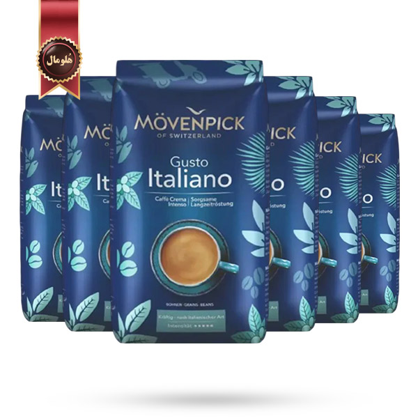6 بسته دانه قهوه موون پیک Movenpick مدل گوست ایتالیانو Gusto Italiano یک کیلویی