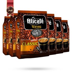 6 بسته قهوه فوری علی کافه وارونگ Alicafe Warung مدل کلاسیک Klasik پک 20 ساشه ای