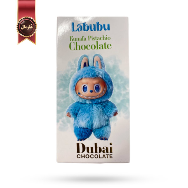 شکلات دبی Dubai Chocolate مدل لبوبو پسته و کنافه Labubu kunafa pistachio وزن 100 گرم (اورجینال)