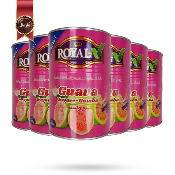 6 عدد پودر شربت رویال royal مدل گواوا قرمز red guava وزن 900 گرم