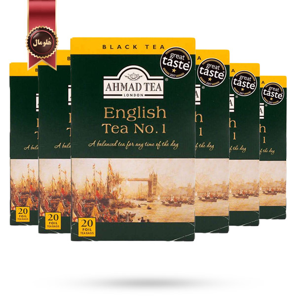 6 بسته چای سیاه احمد Ahmad Tea مدل انگلیسی شماره یک English No.1 پک 20 تایی
