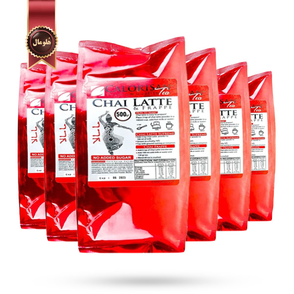 6 بسته چای لاته کالوریسام Calorisam مدل ماسالا بدون شکر افزوده masala no added sugar وزن 500 گرم