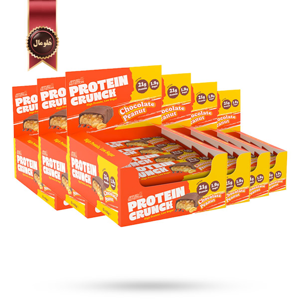 6 بسته پروتئین بار کرانچ اپلاید نوتریشن Applied Nutrition مدل شکلات بادام‌ زمینی Chocolate Peanut پک 12 تایی (اورجینال)