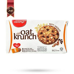 کوکی اوت کرانچ مانچیز Munchy’s Oat Krunch طعم شکلات فندق Nutty Chocolate پک 8 تایی (اورجینال)