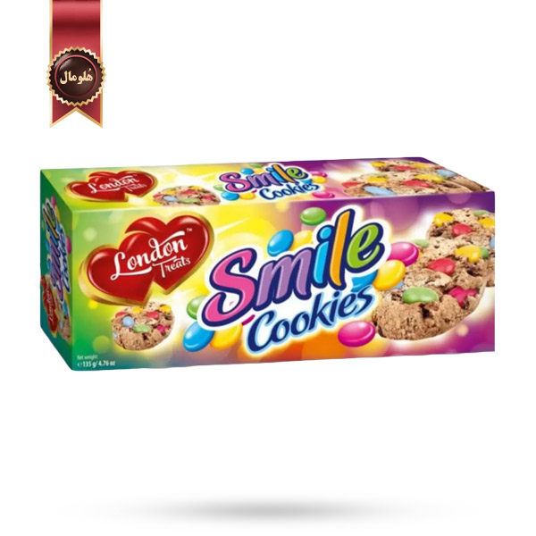 کوکی لندن ترتس London Treats مدل حاوی اسمارتیز Smile وزن 135 گرم (اورجینال)
