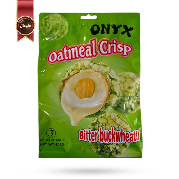 بیسکوییت اوت میل اونیکس onyx مدل گندم‌ سیاه تلخ Bitter buckwheat وزن 128 گرم