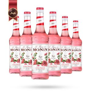 6 عدد سیروپ مونین Monin طعم گل رز Rose حجم 700 میلی لیتر