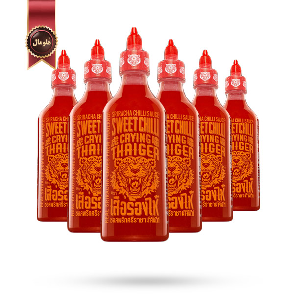 6 عدد سس کرایینگ تایگر Crying Thaiger مدل چیلی شیرین سری‌راچا Sriracha Sweet Chilli حجم 440 میلی لیتر
