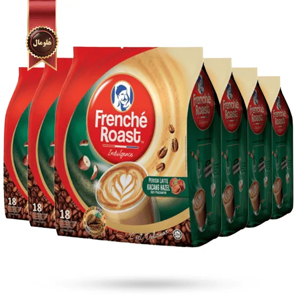 6 بسته کافی میکس Frenche Roast Indulgence مدل فندقی Hazelnut پک 20 ساشه ای (اورجینال)