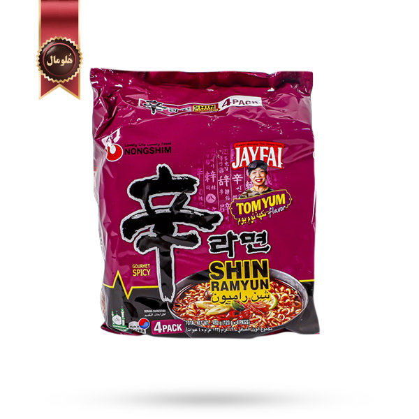 نودل شین رامیون نونگ شیم Nongshim Shin Ramyun مدل تام یام جی فای JayFai TomYum وزن 123 گرم پک 4 تایی (اورجینال)