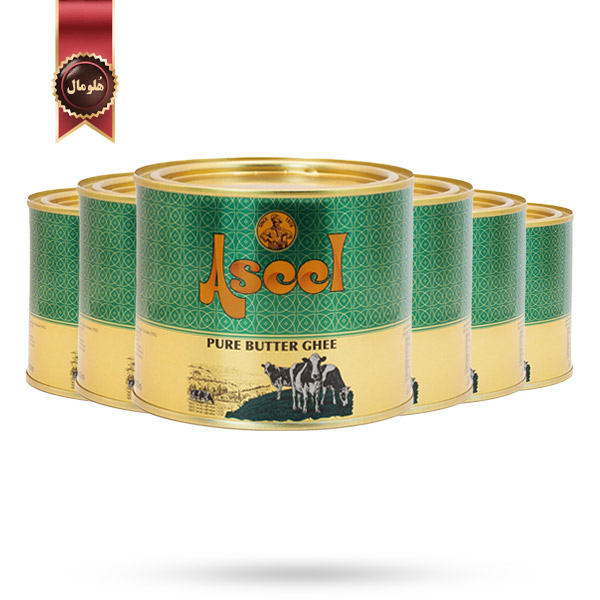6 عدد روغن جامد اصیل Aseel مدل حیوانی خالص Pure Butter Ghee حجم 400 میلی‌ لیتر (اورجینال)