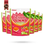 6 بسته پاستیل دو لایه ویک‌بر Vicbear مدل پوملو و ماست Pomelo yogurt وزن 86 گرم (اورجینال)