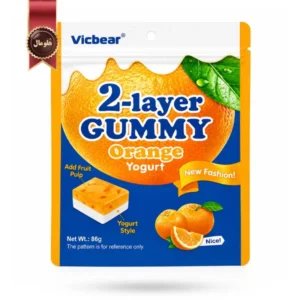پاستیل دو لایه ویک‌بر Vicbear مدل پرتقال و ماست Orange & yogurt وزن 86 گرم (اورجینال)